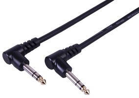 PLS00730 - 6.35mm 1/4" 90° Stereo Male Jack Lead, 0.3m