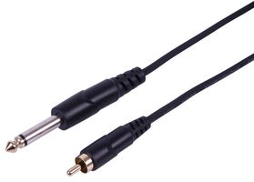 PLS00743 - 6.35mm 1/4" Male Jack to Male Phono (RCA) Mono Lead, 5m