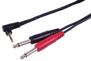 PLS00811 - 3.5mm Stereo Jack to 2x 6.35mm ¼” Mono Jack Plug Lead, 0.5m