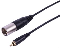 PLS00891 - 3-Pin XLR-M to RCA Phono Plug, 0.5m