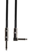 190.301UK - Retro Braided Guitar Lead, Right Angled Plug to Plug, 3m, Black
