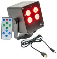 TINYLED-RGB-WASH - Battery Powered Pocket Size 4x 3W RGB Wash LED Effect Light