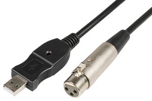 XLRF-USB2 - 3 Pin XLR Socket to USB Type A Analogue to Digital Converter Lead, 3m