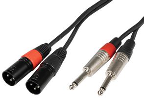 26J-2XM300 - 2x 6.3mm Mono Jack Plugs 2x XLR Plugs Lead, 3m