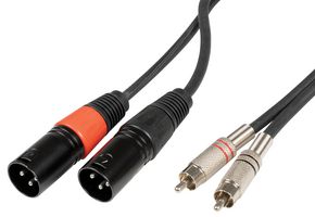 2R-2XM600 - 2x RCA Phono Plugs to 2x 3 Pin XLR Plugs Lead, 6m