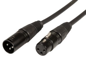 XF-XM150BK - 3 Pin XLR Plug to 3 Pin XLR Socket Microphone Lead, Black, 1.5m