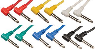 PATCH100CL - Right Angle Mono Jack Plug to Right Angle Mono Jack Plug Patch Leads, Pack of 6, 1m