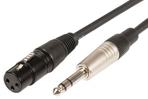XF-S6J300 - 3 Pin XLR Socket to 6.3mm Stereo Jack Plug Lead, 3m