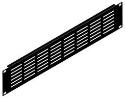 R1279/2UK - 2U Black Flanged Rack Panel with Horizontal Vents