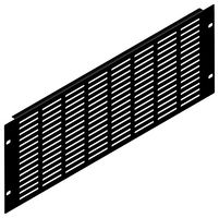 R1279/4UK - 4U Black Flanged Rack Panel with Horizontal Vents