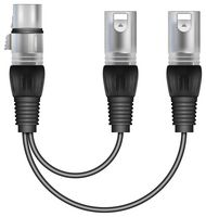 G113NA - 1x XLR Socket to 2x XLR Plug Splitter