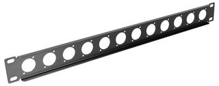 RPX-1U-12D - 19” 1U Rack Panel with 12x D Type XLR Panel Connector Holes