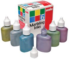 MIM25/6/A - Marbling Ink, 6 x 25ml Assorted Metallic Colours