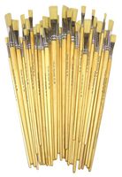 563-60 - Hog Bristle Long Handle Flat Tip Paint Brush - Assorted 30 Pack
