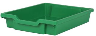 F1GG - Shallow Green Plastic Storage Tray - 427mm x 312mm x 75mm (LxWxH)