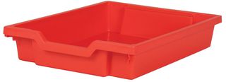 F1FR - Shallow Red Plastic Storage Tray - 427 x 312 x 75mm (LxWxH)