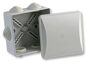 OL20009 - IP55 Thermoplastic 6 Entry Junction Box Enclosure - 80x80x40mm