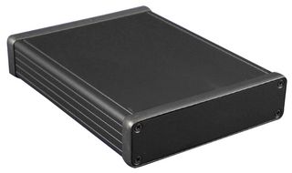 1455P1601BK - IP54 1455 Series Black Extruded Aluminium Instrument Enclosure - 160x125x30.5mm