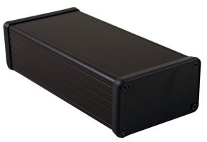 1455K1602BK - IP54 1455 Series Black Extruded Aluminium Instrument Enclosure - 160x78x43mm
