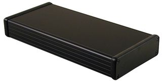 1455L2202BK - IP54 1455 Series Black Extruded Aluminium Instrument Enclosure - 220x103x30.5mm