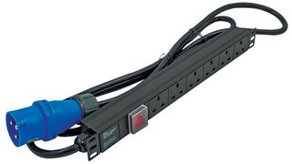 PDU-6WS-H-32CMDO - 1U 6 Way 13A Mains Sockets to 32A Commando Plug Horizontal PDU