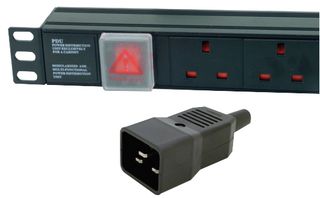 PDU-8WS-V-UK-IEC20 - 1U 8 Way 13A Mains Sockets to IEC C20 Plug Vertical PDU