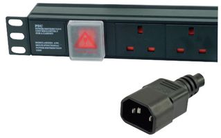 PDU-6WS-H-UK-IEC - 1U 6 Way 13A Mains Sockets to IEC C14 Plug Horizontal PDU