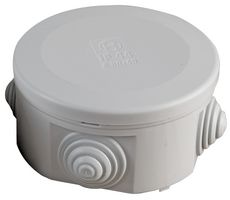 159758S1 - IP44 Polypropylene Round 4 Entry Junction Box Enclosure - 97x47mm