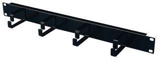 MCM1U4 - 1U 19" Rack 4 Ring Cable Management Bar - 483x74x44mm