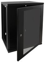 RR-W1-15G - 15U 19" Black Steel Wall Mount Rack Enclosure - 720x550x450mm