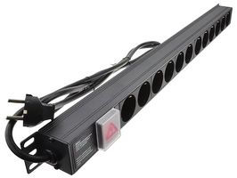 PDU-12WS-V-SCH-SCH - Rack Mount Schuko Plug PDU, 12-Gang, Vertically Mounted, 16A