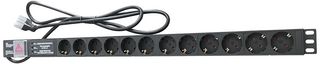 PDU-12WS-V-SCH-SCH-SP - Rack Mount Schuko Plug PDU, 12-Gang, Vertically Mounted, Surge Protected, 16A