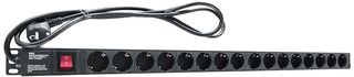 PDU-16WS-V-SCH-SCH - Rack Mount Schuko Plug PDU, 16-Gang, Vertically Mounted, 16A