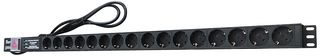 PDU-16WS-V-SCH-SCH-SP - Rack Mount Schuko Plug PDU, 16-Gang, Vertically Mounted, Surge Protected, 16A