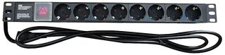 PDU-8WS-H-SCH-IEC - 8 Way Schuko Sockets to IEC Plug Horizontal PDU