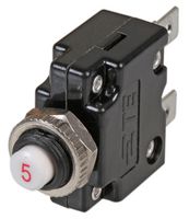 W57-XB1A4A10-5. - Thermal Circuit Breaker, W57, 5A, 1 Pole, 50V DC, 250V AC, Panel