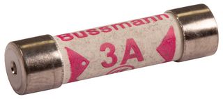 BK1-TDC180-3A - Cartridge Fuse, 6.3mm x 25.4mm, 240V, 3A