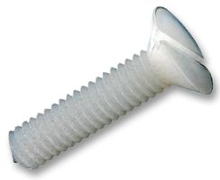 M5x20 Nylon C/S Slot - M5 x 20mm Nylon Slotted Countersunk Head Machine Screws, 50 Pack