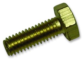 M4 x 12 Brass Hex Se - M4 x 12mm Self-Colour Brass Set Screws / Bolts, Hex, 50 Pack
