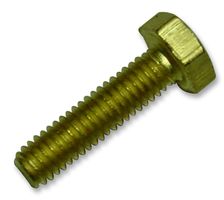 M4x16 Brass Hex Sets - M4 x 16mm Self-Colour Brass Set Screws / Bolts, Hex, 50 Pack