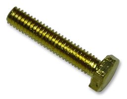 M4x20 Brass Hex Sets - M4 x 20mm Self-Colour Brass Set Screws / Bolts, Hex, 50 Pack