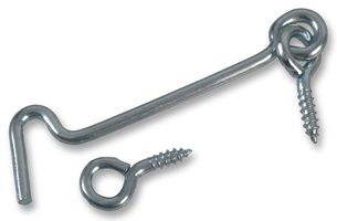 D01243 - 2" (51mm) Zinc Plated Steel Cabin Hooks, 10 Pack