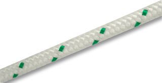 BY08W/G - 8mm x 100m Braided Polyester Yacht Rope, White/Green