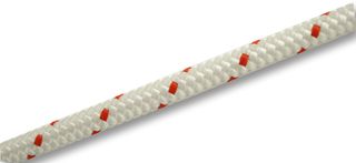 BY10W/R - 10mm x 50m Braided Polyester Yacht Rope, White/Red