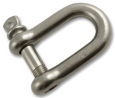 SH08SSP2 - 8mm Stainless Steel D-Shackle - 2 Pack