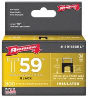 591188BL - 6mm x 8mm Black Insulated Staples, 300 Pack