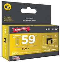 591189BL - 8mm x 8mm Black Insulated Staples, 300 Pack