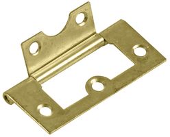 D02055 - 2 1/2" (60mm) Flush Door Hinge Electro Brass Plated, 2 Pack