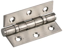 D02059 - 3" (75mm) Ball Bearing Door Hinges Satin Stainless Steel, 2 Pack