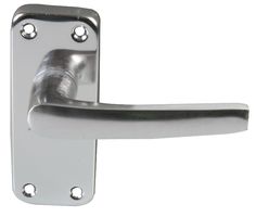 D02110 - Stafford Short Latch Door Handles, Pair Aluminium